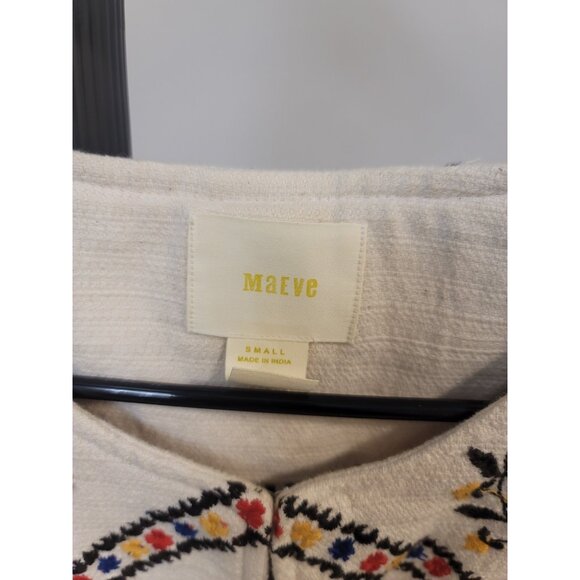Maeve Kirian Embroidered Jacket Women’s Small Whimsical Cotton {Anthropologie} - Picture 5 of 9